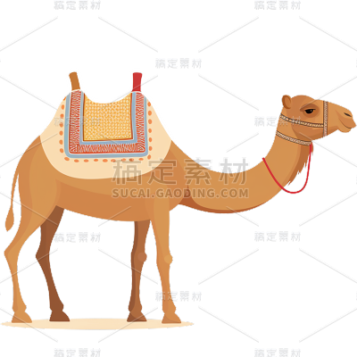 风光系列棕色系插画卡通骆驼通用元素素材