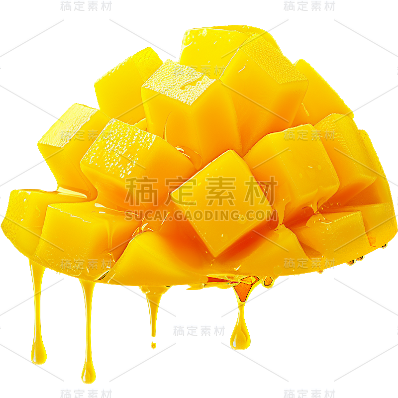 果蔬通用写实单个切片芒果