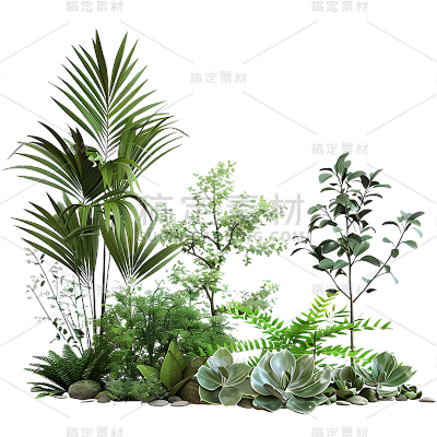植物通用绿色实景景观绿植组合元素素材
