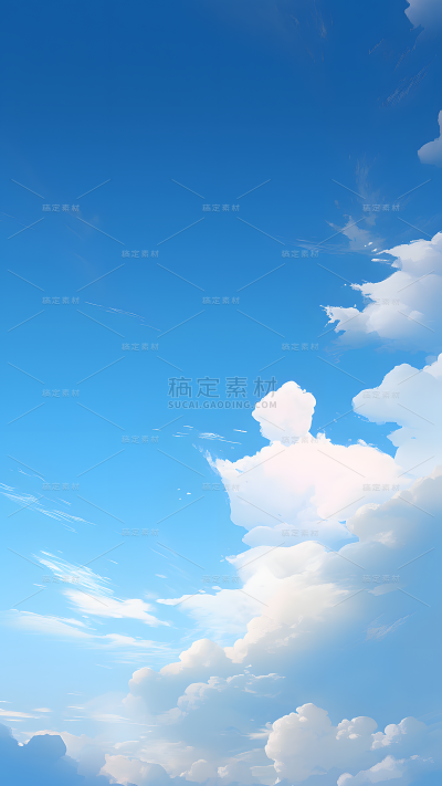 通用插画天空云朵云层风景背景