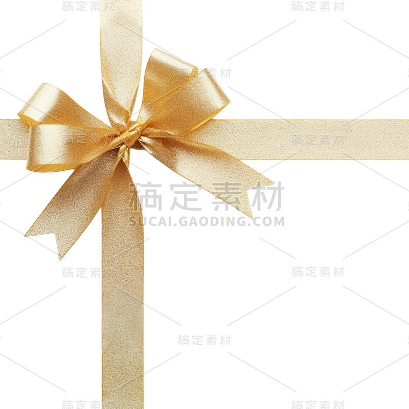 装饰系列实景金色磨砂丝带通用元素素材