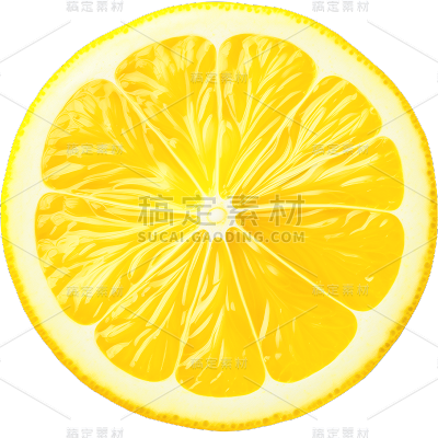 夏季果蔬通用柠檬片元素素材