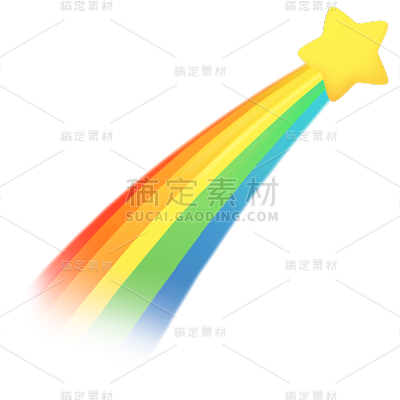 气象系列手绘发射型彩虹+星星