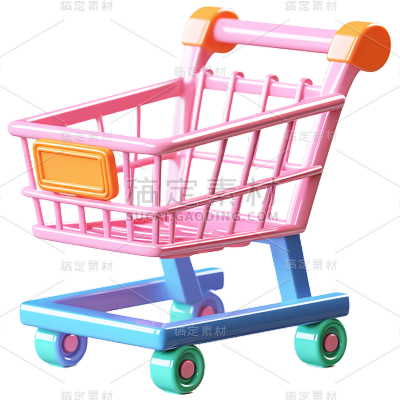 彩色购物车物品贴纸