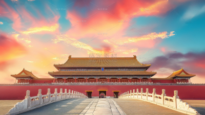 建筑系列通用合成北京故宫立面图
