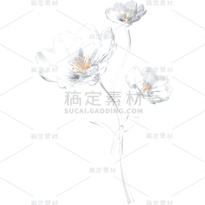 植物通用樱花3D花朵元素素材