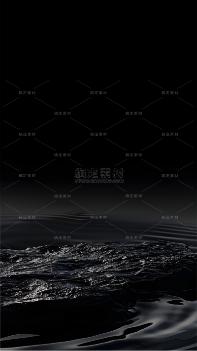 通用黑色水面简约场景背景素材
