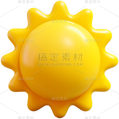 通用卡通感3D立体C4D太阳元素素材
