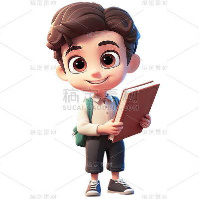 教育培训学生儿童立体3D人物元素