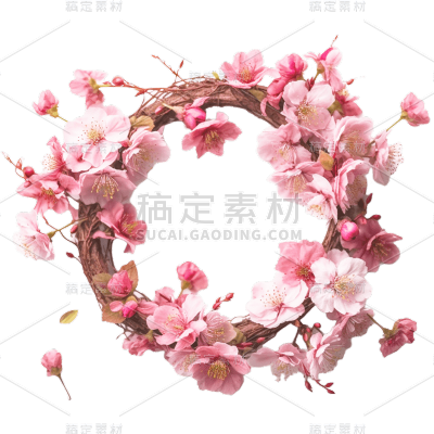 唯美浪漫粉色樱花花环