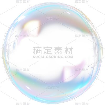 通用彩色透明气泡冒泡元素贴纸