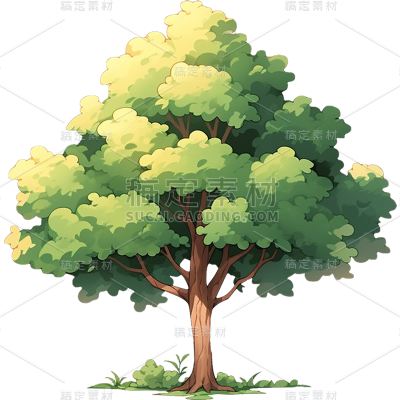植物动漫风插画树元素素材