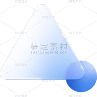 通用蓝色边框几何玻璃元素贴纸元素素材