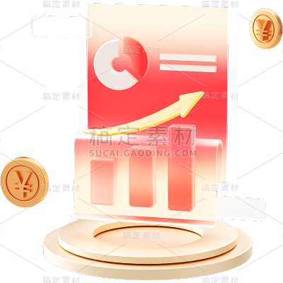 金融保险科技3D立体C4D组合元素素材