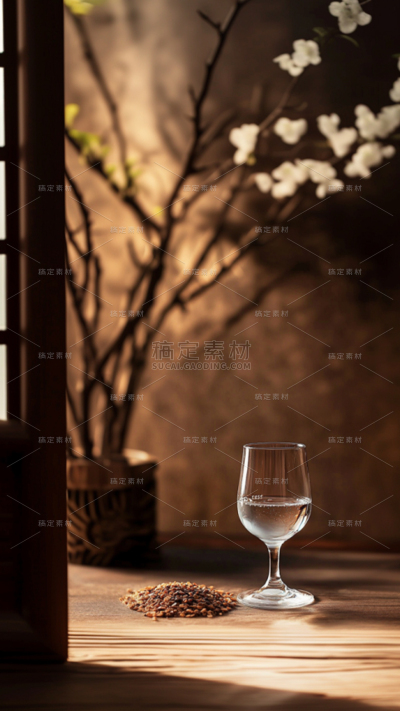 饮品系列写实白酒杯中式极简背景图片