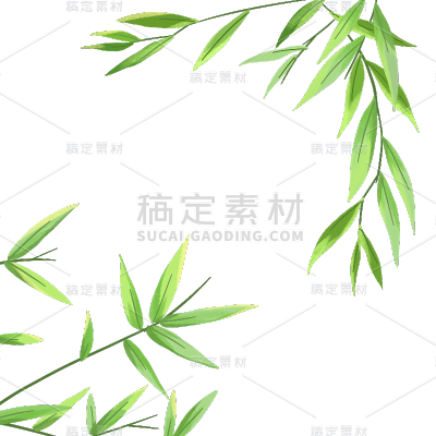 大暑树叶元素贴纸