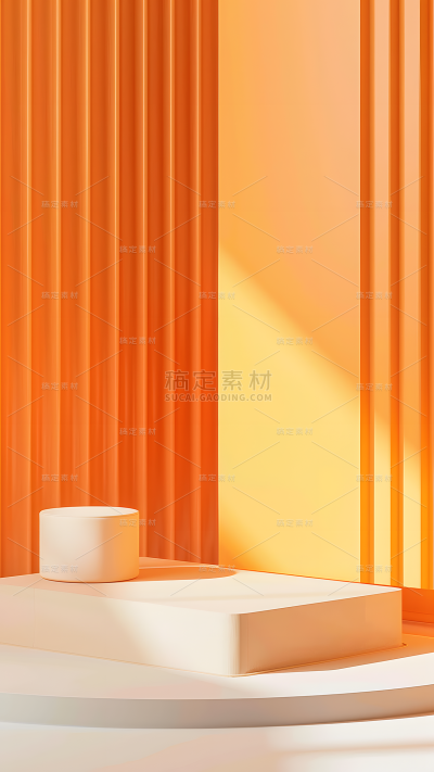 背景通用橙色展台背景图片