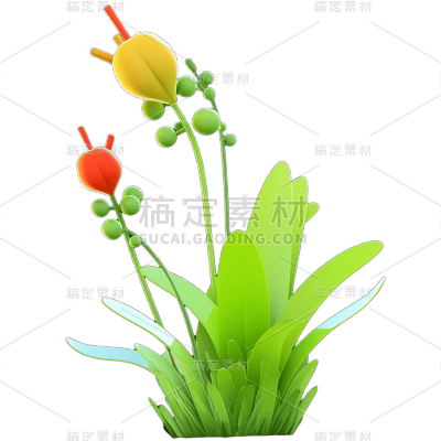 3D风格植物静态贴纸