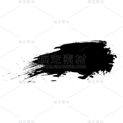 水墨风黑白画笔元素贴纸