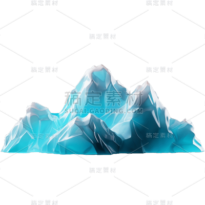3D立体山脉贴纸