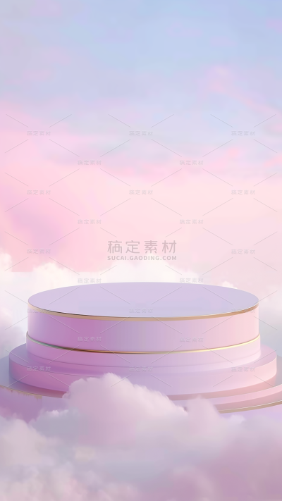 背景通用粉色云雾展台背景图片素材