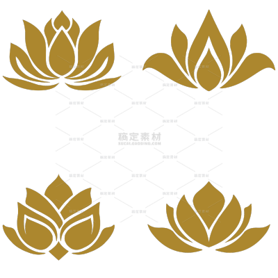 中国风系列中式矢量莲花元素（td）