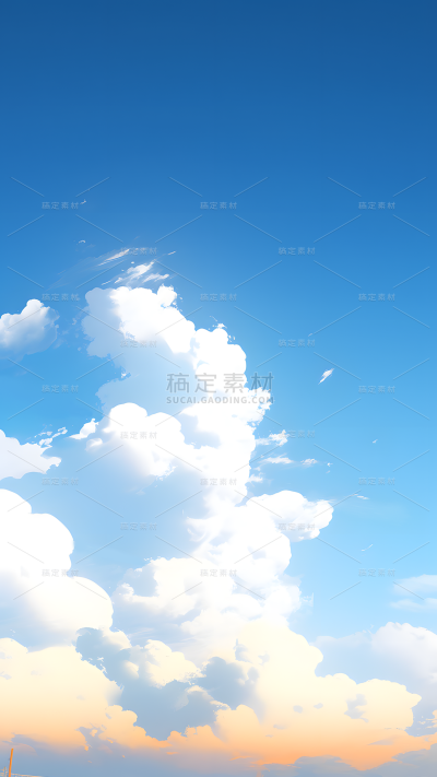 通用插画天空云朵云层风景背景