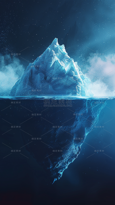 通用合成水截面冰山图片素材