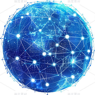 科技风系列科技气球-立体地球通用元素素材