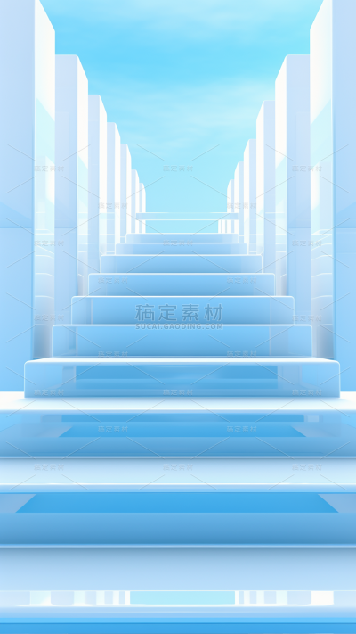 3D立体三维空间蓝色背景