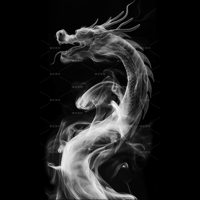 特效系列龙形升腾烟雾特效贴纸