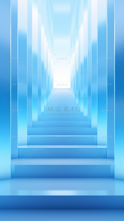 3D立体三维空间蓝色背景