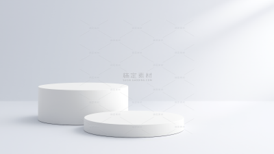 背景系列白色光影感几何展台背景（td）