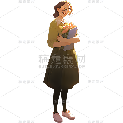 教师职业人物元素AI套系人物贴纸
