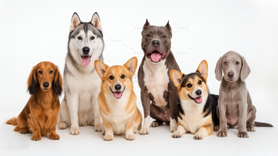动物系列写实感多种犬类小狗合照（td）