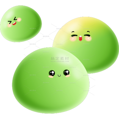 清明节可爱感粽叶青团碗组合元素