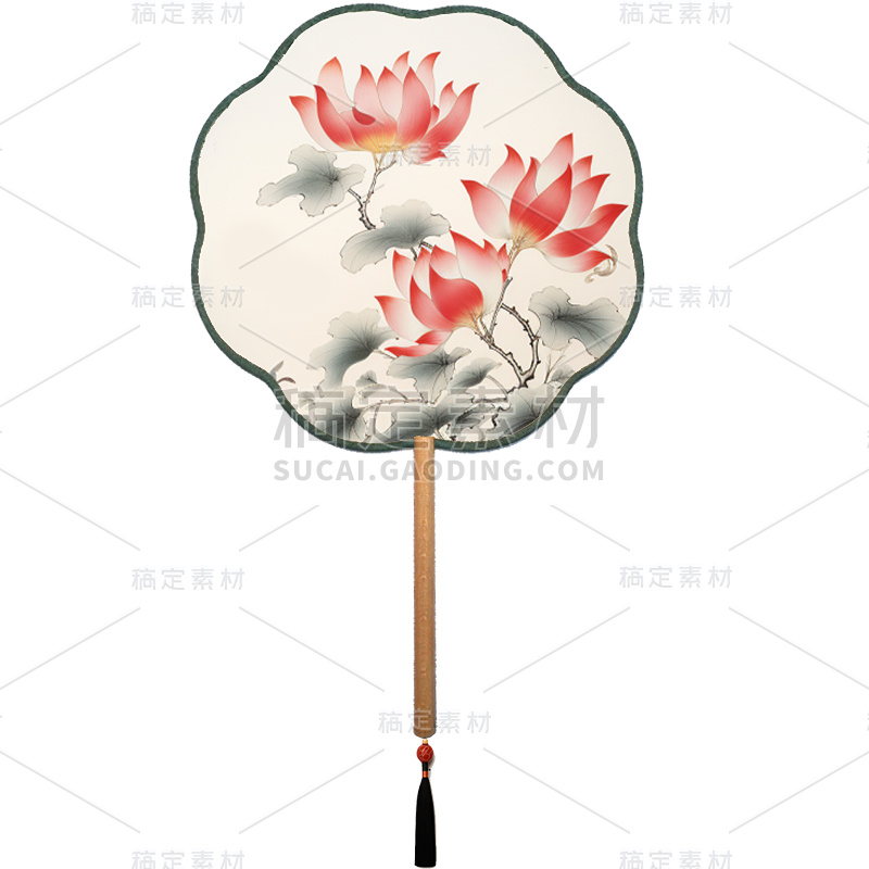 中国风通用实景团扇元素素材