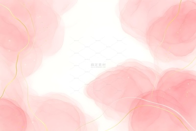 常规内容-背景系列创意粉色水墨金线渐变晕染背景