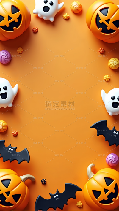 万圣节通用3D立体南瓜背景