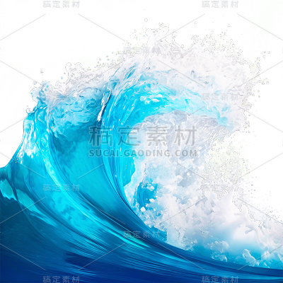 特效通用实景蓝色海浪浪花元素素材