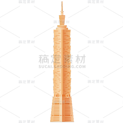 国庆节十一现代金色城市建筑元素素材