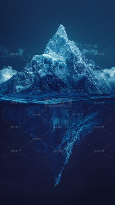 通用合成水截面冰山图片素材