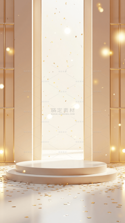 背景系列金色氛围感亮片丝带几何光感展台