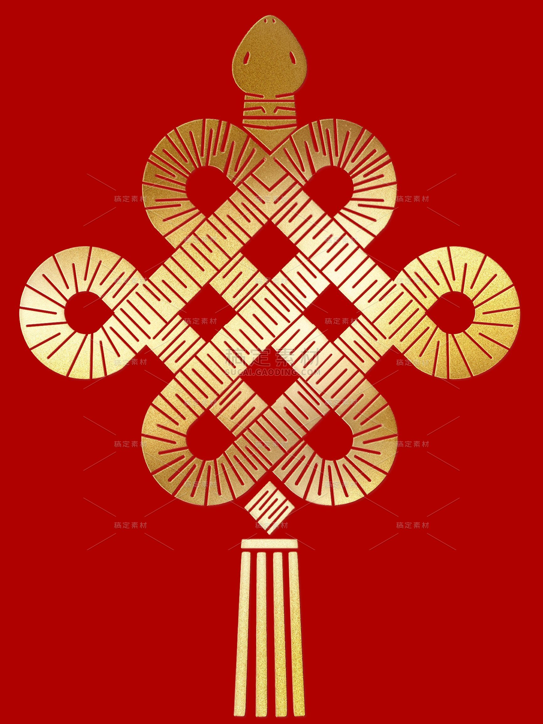 蛇年春节简约高级感中国结蛇元素