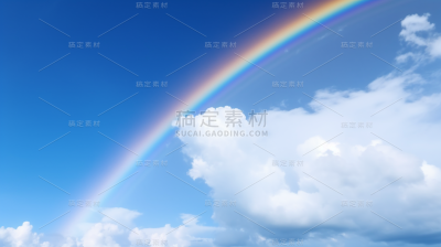 天空蓝天白云彩虹