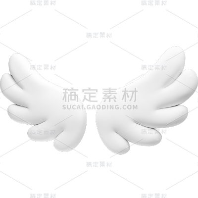装饰通用软3D卡通翅膀元素素材