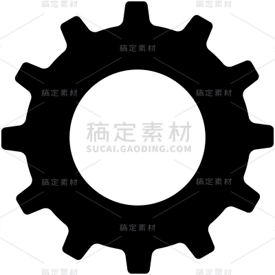 图标系列-通用-黑色矢量齿轮贴纸