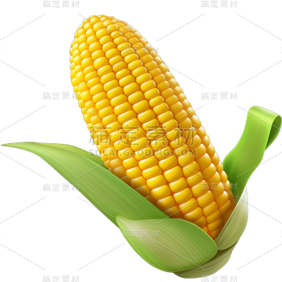 餐饮蔬菜玉米C4D立体元素