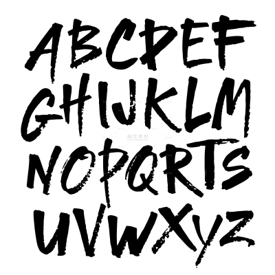 艺术字系列简约手写笔触英文字母组合（td）
