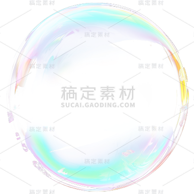 通用彩色透明气泡冒泡元素贴纸